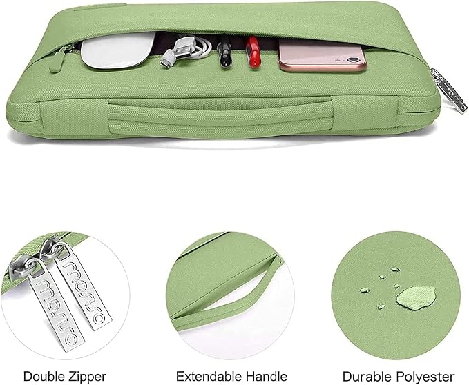 MOSISO Compatible with MacBook Air 13 inch Case M5 2026 M4 2025 M3 M2 2024-2022 A3449 A3240 A3113 A2681,Hard Shell&Sleeve Bag&Keyboard Skin&Webcam Cover&ScreenFilm for MacBook Air 13.6, Chartreuse