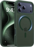 Magnetic for iPhone 17 Pro Max Case,[Anti-Slip][Compatible with MagSafe][Military Grade Drop Protection] Shockproof Protective Translucent Phone Case for iPhone 17 Pro Max Case,Forest Green