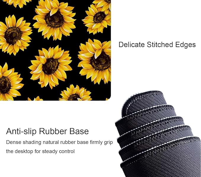 Large Mouse Pad Gaming Mousepad XL Sunflowers Desk Mat Mouse Pad Long 31.5x11.8 in Extended Big Cute Mouse Pad Waterproof Desk Pad with Non-Slip Base and Stitched Edges for Computer Keyboard