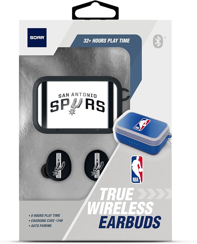 SOAR NBA Wireless Sport Earbuds: Comfortable Fit & Convenient Charging