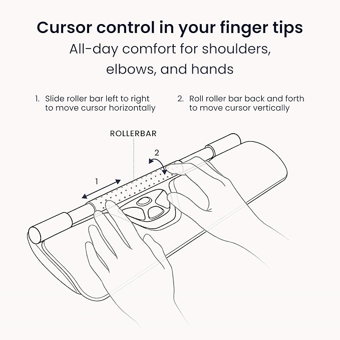 Contour RollerMouse Red Ergonomic Mouse for Shoulder Forearm Wrist Strain Relief for RSI Carpal Tunnel Centered Rollerbar 6 Customizable Buttons 10 Speed Settings Mac/PC Compatible Wireless - Regular