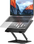 BESIGN LS11 Laptop Stand with 360° Rotating Base, Ergonomic Adjustable Notebook Riser, Foldable Computer Holder Compatible with 10-14" Laptops (Black)