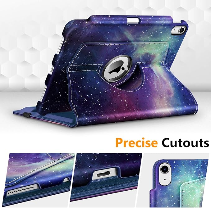 Fintie Rotating Case for iPad Air 11-inch M4/M3/M2 (2026/2025/2024), iPad Air 5th (2022) / 4th Generation 10.9 Inch - 360 Degree Rotating Protective Stand Cover with Pencil Holder, Galaxy