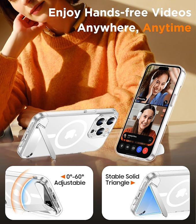 Magnetic Compatible with iPhone 14 Pro Case, [Built-in Invisible Kickstand][Compatible with MagSafe] [Military Grade Shockproof] Slim Thin Phone Case for iPhone 14 Pro 6.1