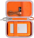 Tourmate Hard Case Compatible for LaCie Rugged Mini 1TB/ 2TB/ 4TB/ 5TB External Hard Drive Portable HDD, Case Only (Orange & White)