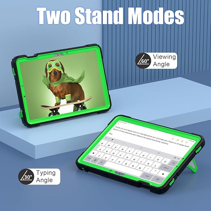 AKABEILA Compatible with Samsung Galaxy Tab S10 FE 2025/Tab S10 Lite 2025 Tablet Case，Lightweight Shockproof Rugged Protective Cover with Kickstand for Kids Children Boys Babies Dark Green