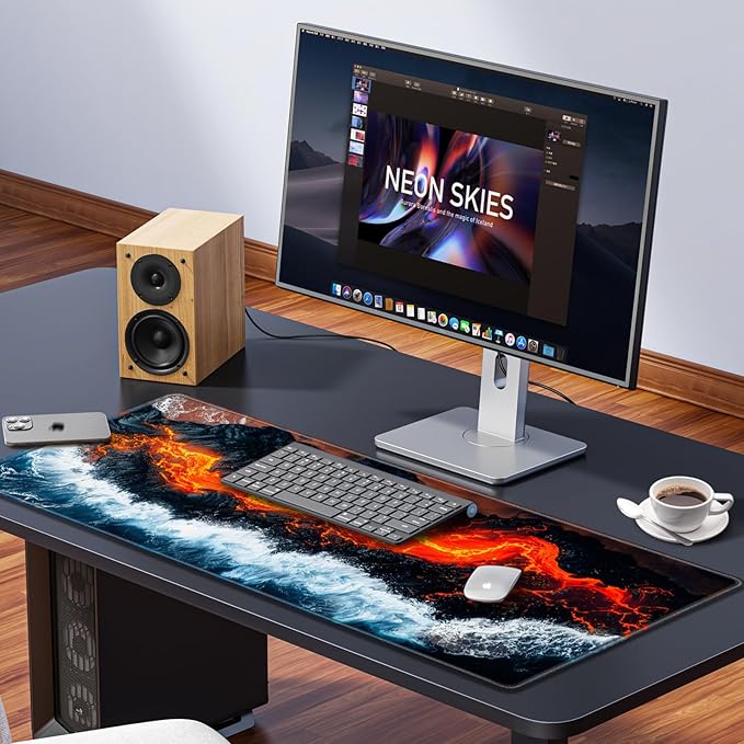 Mousepad, Large Gaming Mouse Pad XXL 35.4×15.7in, Extended Computer Keyboard Mouse Mat Desk Pad for Laptop with Stitched Edges, Waterproof Mousepad for Gamer Home&Office Women