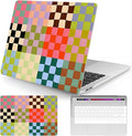 Seorsok Compatible with MacBook Pro 13 inch Case M2 2023,2022,2021-2016 A2338 M1 A2251 A2289 A2159 A1989 A1708 A1706,Cute Color Grids Plastic Hard Shell Case with Keyboard Cover,Retro Checkered