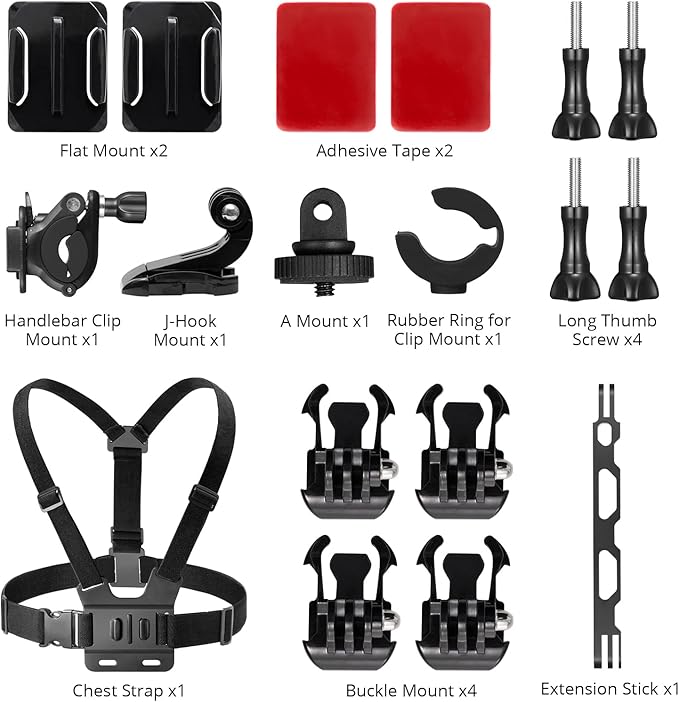AKASO Action Camera Ski Kit Bundle for EK7000/EK7000 Pro/Brave 4/Brave 4 Pro/Brave 7 LE/Brave 7/Brave 8/V50X/V50 Pro/V50 Elite/GoPro Hero 13 12 11 10 9/DJI/Apexcam Action Camera