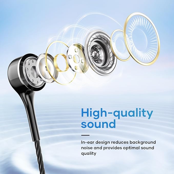 LWZCAM USB C Earbuds with Microphone 5 Pack, in-Ear Wired Headphones with Noise Isolating, Type C Earphone Heavy Bass Stereo Headsets Compatible with iPad, Android Smartphones, for Most USB-C Devices