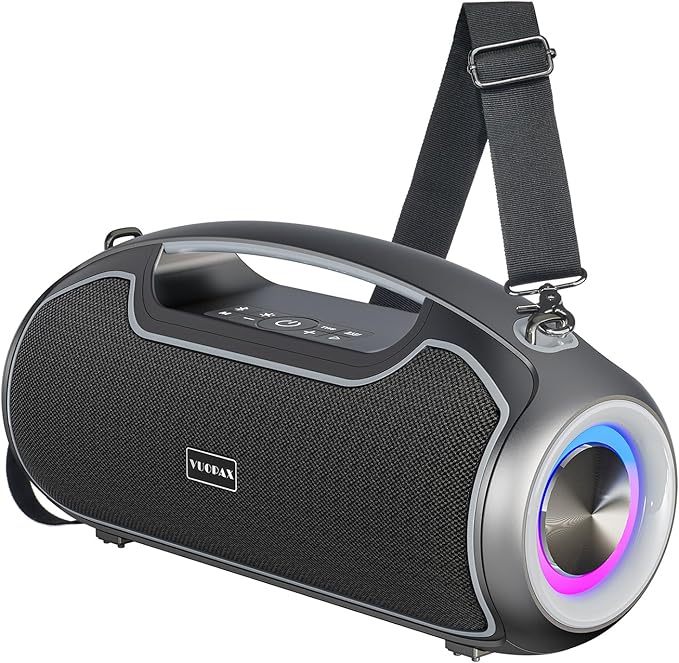 Portable Bluetooth Speakers Wireless, 200W MAX Loud Outdoor Speaker with Deep Bass, IP65 Waterproof, BT5.4, USB-C, RGB Lights, for Party, Camping, Beach, Large Workshop, Garage, 24H Playtime