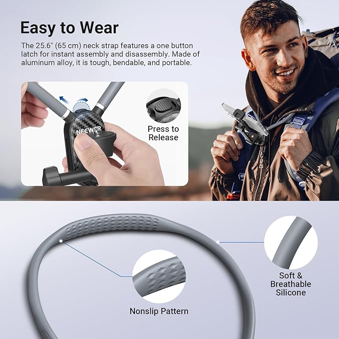 NEEWER Neck Phone Holder, Quick Release Adjustable Bed Cell Phone Action Camera Chest Mount Accessories Kit Compatible with iPhone DJI Insta 360 Samsung for POV Vlogging Video Recording, GP48