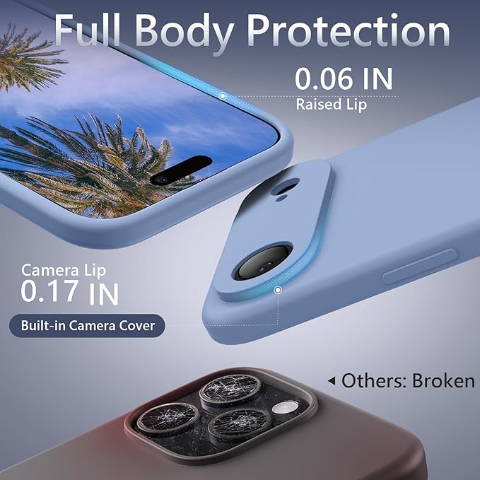 FireNova Magnetic for iPhone Air Case, Compatible with MagSafe, [Integrated Silicone Camera Control Button] [Camera Protection] Microfiber Lining Phone Case for iPhone 17 Air, 6.5", Light Blue