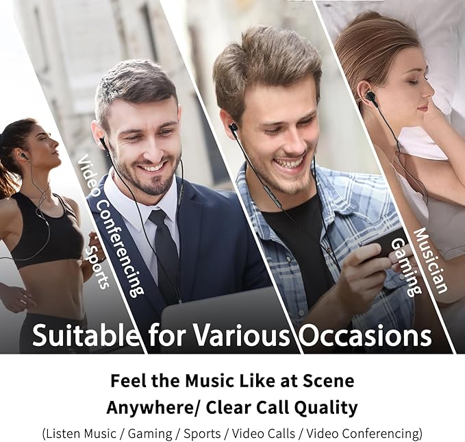 Kimwood Wired Earbuds with Microphone, Wired Earphones in-Ear Headphones HiFi Stereo, Powerful Bass and Crystal Clear Audio, Compatible with iPhone, iPad, Android, Computer Most with 3.5mm Jack