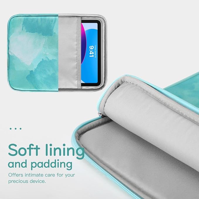 Dadanism 9-11" Tablet Sleeve Bag Carrying Case for iPad (A16) 11th Gen 11", iPad 10th Gen 10.9" Air 5/4, iPad Air M4/Pro 11", iPad 9/8/7th, Galaxy Tab A11+ Plus 11", Remarkable 2 10.3",Sea Salt Green