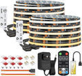 BTF-LIGHTING FCOB COB CCT 12VDC LED Strip Kit UL Listed Flexible High Density 640LED/m 32.8FT RF Remote Controller Tunable CT 2700K-6500K CRI 90+ for Bedroom Kitchen Under Cabinet Indoor