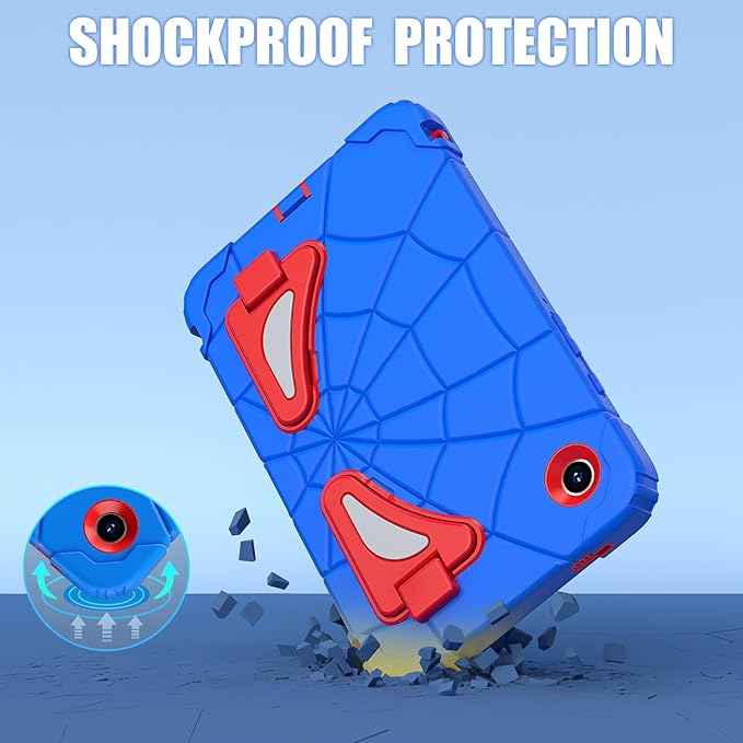AKABEILA Compatible with Samsung Galaxy Tab A9 8.7 inch(SM-X115N)(2023) Tablet Case，Lightweight Shockproof Rugged Protective Cover with Kickstand for Kids Children Boys Babies Blue Red