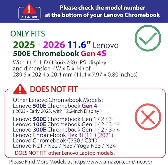 mCover Hard Shell Case Only Compatible for 2025 or Later 11.6" Lenovo 500e Chromebook Gen 4s 2-in-1 Laptop (NOT Fitting Any Other Lenovo Models)- Orange