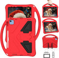 Shockproof Case for Apple iPad A16 11 Inch 2025 11th Gen/iPad 10th Generation 2025 10.9", with Shoulder Strap Soft EVA Handle Design Foldable Kickstand Kids Friendly Cover for Girls Boys, Red