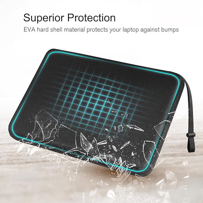 FINPAC 15.6-inch Hard Laptop Sleeve Case Compatible with 15.6 Inch Acer Aspire, Shockproof Computer Carrying Case for HP Dell Razer Samsung Laptop Chromebook, Black
