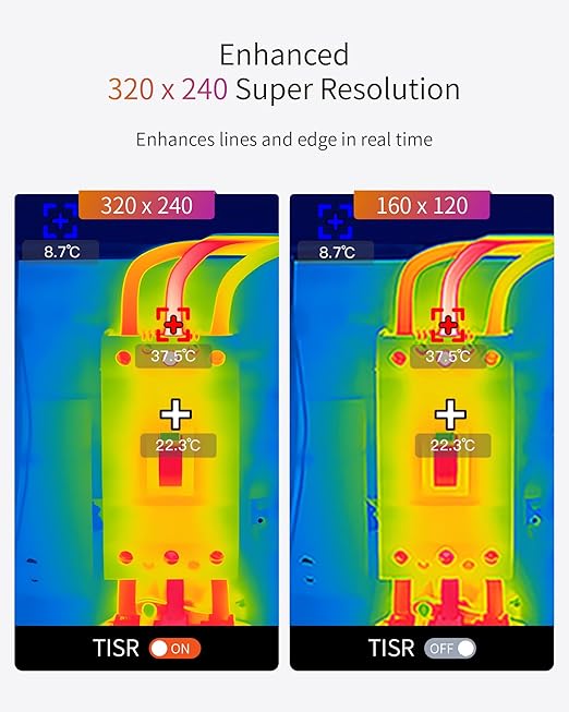 Firecore Thermal Camera FI160S, 320 x 240 Super Resolution, Thermal Imaging Cameras with Laser Pointer, PC Analysis, 160 x 120 IR Resolution Infrared Camera, -4°F to 1022°F, Temp Alert, 32GB Storage