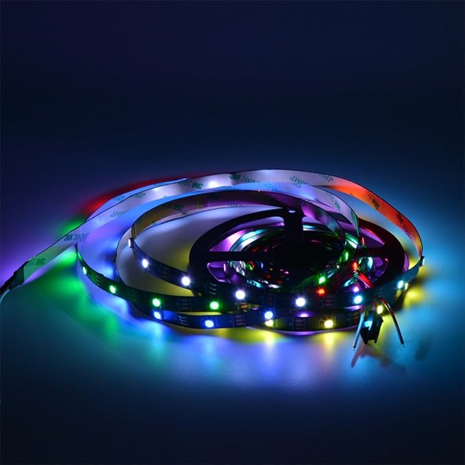WS2812B LED Strip Lights 16.4ft 5M WS2812B 150LEDs Programmable Individual Addressable WS2811 Built-in 5050 RGB LED Strip IP30 Non-Waterproof DC5V with Mini Controller