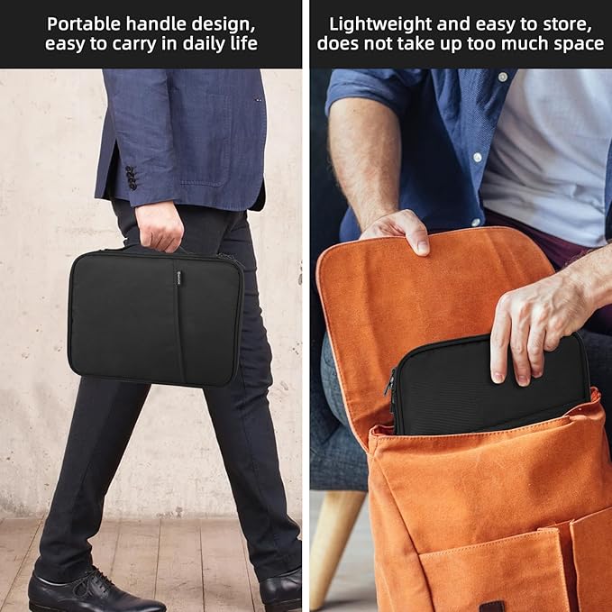 Arvok 9-11 Inch Tablet Sleeve Bag for New 11" iPad Pro M4/iPad Air M2 2024, iPad 10.9" (10th Gen), iPad Pro 11" 4/3/2, iPad Air 5/4/3 10.9"/10.5", Water-Resistant Tablet Carrying Case, Black