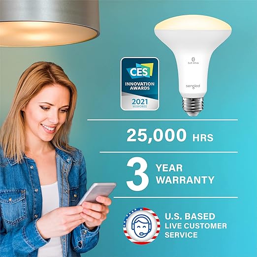 Sengled Alexa Light Bulb, BR30, S1 Auto Pairing with Alexa Devices, Smart Flood Light Bulb That Work with Alexa, Warm Light Bulbs, E26, Led Lights, 65W Equivalent Recessed, No Hub Required, 2-Pack