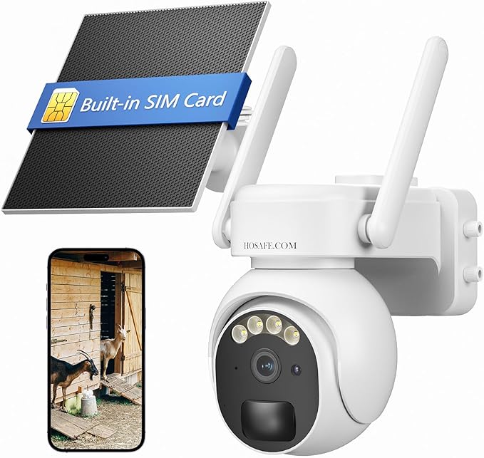 4G LTE Security Camera No Internet Needed, 360° PTZ Outdoor Camera, Solar Camera Outdoor Wireless, PIR Motion Detection, 2K HD, 2-Way Talk, Wall/Ceiling Mount, Free Cloud Storage (Need Apply)