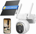 4G LTE Security Camera No Internet Needed, 360° PTZ Outdoor Camera, Solar Camera Outdoor Wireless, PIR Motion Detection, 2K HD, 2-Way Talk, Wall/Ceiling Mount, Free Cloud Storage (Need Apply)