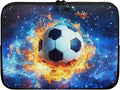 Football Laptop Sleeve for Men 13inch Lap Top Case Portable Laptop Accessories with Versatile Uses Computer Sleeve Laptop Pouch Water Flame Briefcase Blue