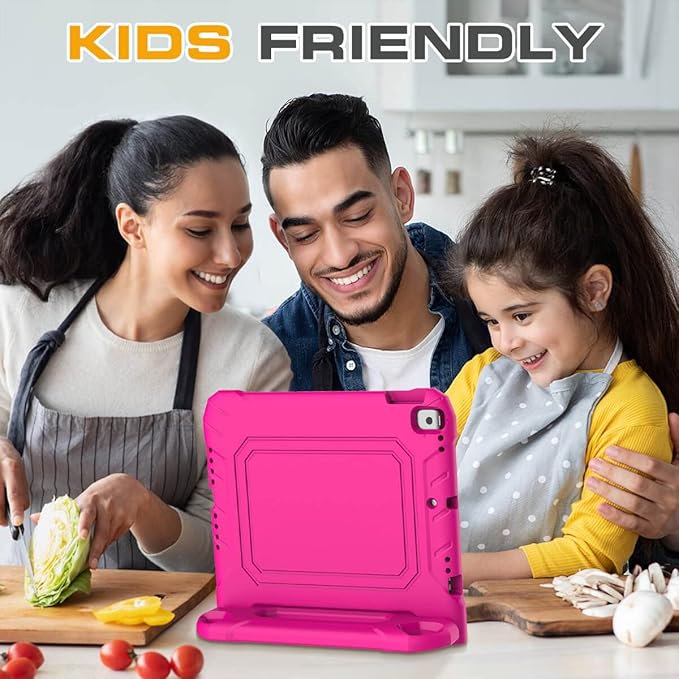 Kids Case for iPad 9th/8th/7th Generation 10.2 Inch 2021/2020/2019, Case for iPad Air 3rd Gen/Pro 10.5 Inch, Durable Shockproof Cover with Screen Protector for iPad 10.2 & 10.5, Pink