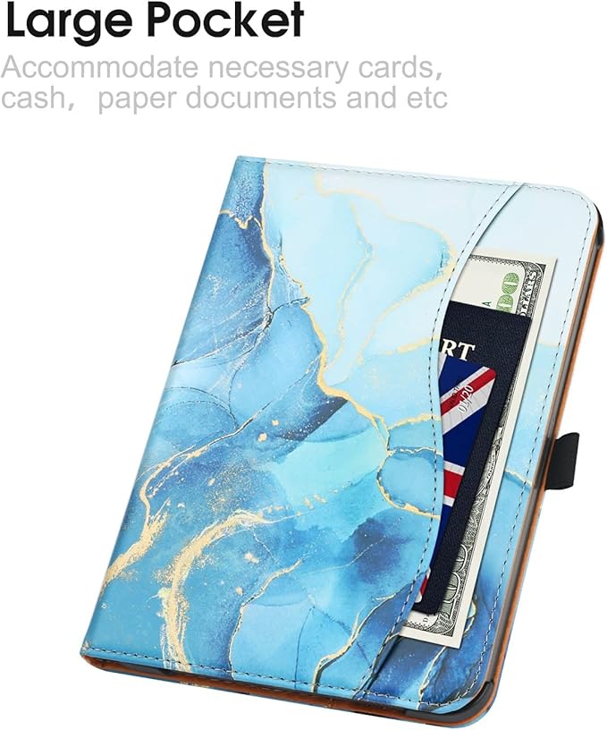 iPad mini 6th Generation Case 8.3 Inch 2021, Premium PU Leather Folio Stand Smart Protective Cover, Multi-Viewing Angles and Auto Wake & Sleep Function for iPad mini 6th Gen（Blue Marble
