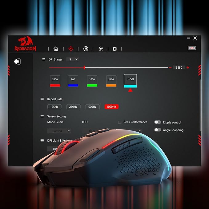 Redragon M810 MAX 3-Mode Wireless Gaming Mouse, 12000 DPI Wired/Wireless RGB Mouse w/Rapid Fire Key, 8 Macro Buttons, 188-Hour Reliable Power Capacity for PC/Mac/Laptop
