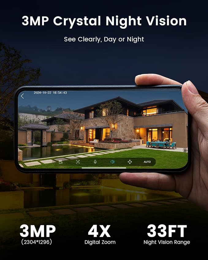 ieGeek Outdoor Camera Wireless Home Security Cameras Pan Rotating 180°, 2K Battery Powered WiFi Security Camera with AI Motion Detection, Color Night Vision, 2-Way Talk,IP66 Waterproof,No Monthly Fee