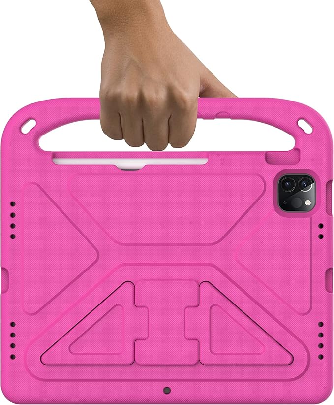 Dteck Case for iPad Air 5th/4th Generation(2022/2020), iPad Pro 11 Case 2022/2021/2020/2018, Shockproof Protective Handle Stand Pencil Holder Kids Case for iPad Air 5/4 10.9" & iPad Pro 11",Rose