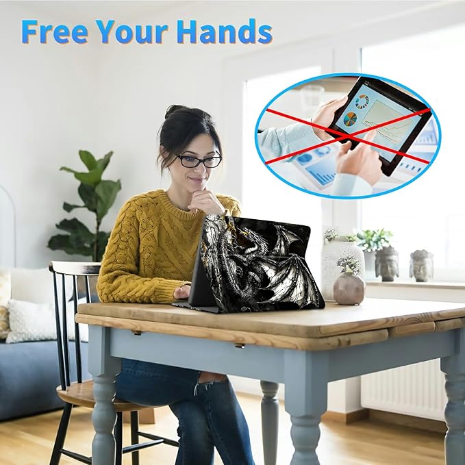 for 7" Kindle Paperwhite 12th Generation 2024/2025 & Kindle Colorsoft Signature Edition Tablet Case, Slim Kickstand Stand Leather Smart Cover with Auto Wake/Sleep, Gray Dragon