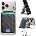 ESR for MagSafe Wallet Stand, RFID Blocking, MagSafe Ring Included, 5 Card Holder for Phone, Magnetic Wallet for iPhone 17e/17/16/15/14/13/12 Series (Not for Mini), Selected Samsung,Black Carbon Fiber