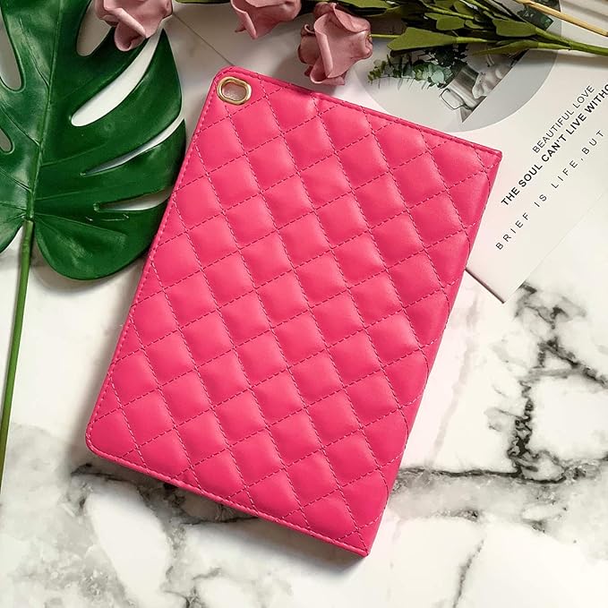 Changjia for iPad Air (3rd Gen) 10.5 2019/iPad Pro 10.5 2017 Case,Cute Crown Bling Rhinestone PU Leather Elegant Smart Auto Sleep/Wake Stand Shockproof Protective Case for Apple iPad 10.5Inch,Hot Pink