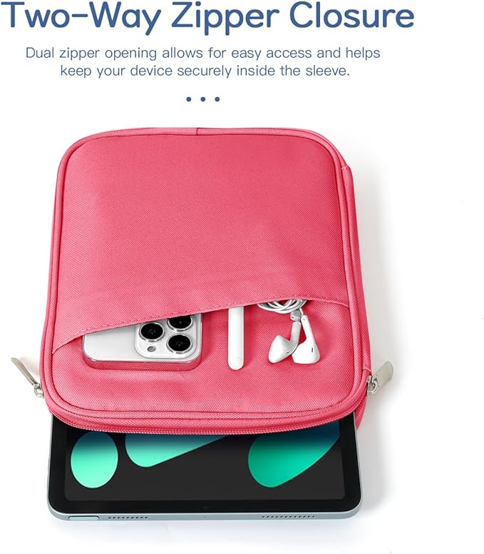 Dadanism 8-9 Inch Tablet Sleeve Bag Carrying Case for iPad mini 7th/6th 8.3", iPad mini 7.9", Galaxy Tab A7 Lite/A9 8.7", ‎Remarkable Paper Pro Move 7.3" 2025, Tab M8 8", Tab M9 9", Watermelon Pink