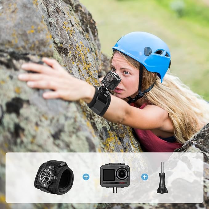 AKASO Action Camera Rock Climbing Kit Compatible with GoPro Hero 2 3 4 5 6 7 8 9 10 11, Portable Electronic Device Mount, Black