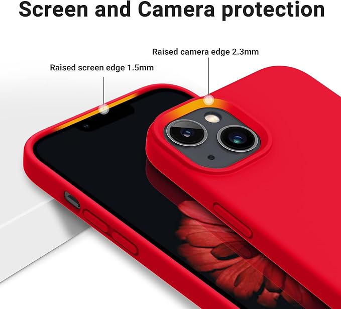 OTOFLY Designed for iPhone 14 Plus Case, Silicone Shockproof Slim Thin Phone Case for iPhone 14 Plus 6.7 inch （Red）