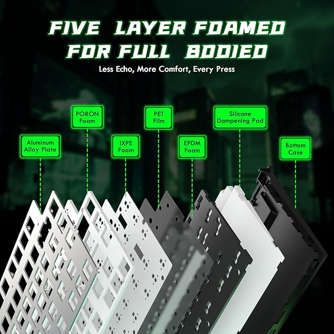 ATTACK SHARK R85 HE Wired 75% Hall Effect Rapid Trigger Mechanical RGB Gaming Keyboard with 8K Polling,0.05mm RT Accuracy,0.08MS Latency,Magnetic Switch,5 Layer Sound Damped,Driver for PC Mac(Green)