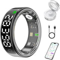 Smart Health Ring for Women Men, Smart Ring Fitness Tracker for iOS Android, Heart Rate, Blood Oxygen, Blood Pressure, Sleep Monitoring,5ATM Waterproof, No Subscription Fee (Black, 12#)