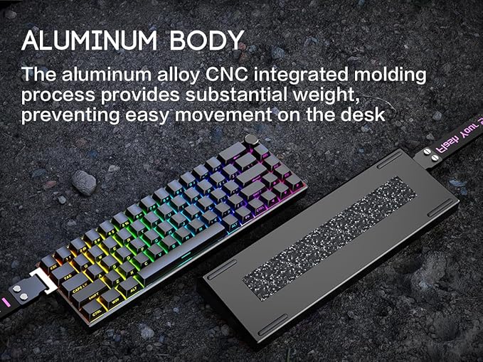 BOYI 66Pro-Flash Aluminum Magnetic Switch Gaming Keyboard,TMR/HE Keyboard Gaming 65% Hall Effect,RGB HotSwap 0.01mm Hyper-Fast 8K Hz Polling Rate,PBT Side Printed Keycaps Mechanical Keyboard with Knob