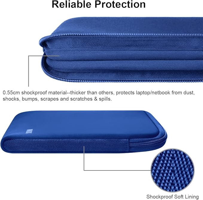 Arvok 13 13.3 14 Inch Laptop Sleeve Case for MacBook Pro/MacBook Air 13-14 inch, Water-Resistant Notebook Chromebook Computer Pouch, Carrying Bag Cover for HP/Dell/Lenovo/Asus/Acer, Dark Blue