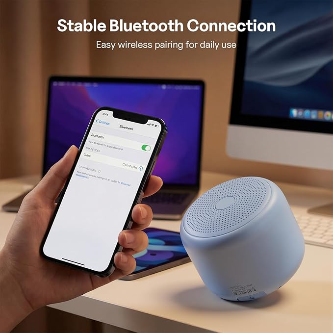 Bobtot Portable Bluetooth Speakers with Strap Easy to Carry, Wireless IPX5 Waterproof Mini Speaker with Loud Stereo Sound, 20 Hours Playtime, Rechargeable Battery, Built-in Microphone, Blue