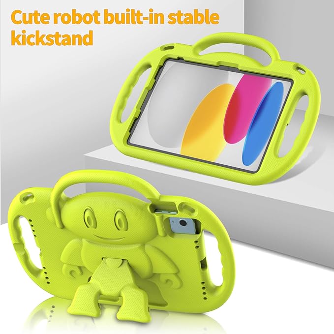 Kids Case for iPad 11th Generation (A16) 11" 2025 & 10th Gen 10.9" 2022 & iPad Air 11" 2025/2024 & Air 5th/4th Gen & Pro 11, Durable Protective Cover with Shoulder Strap Handle Stand, Yellow