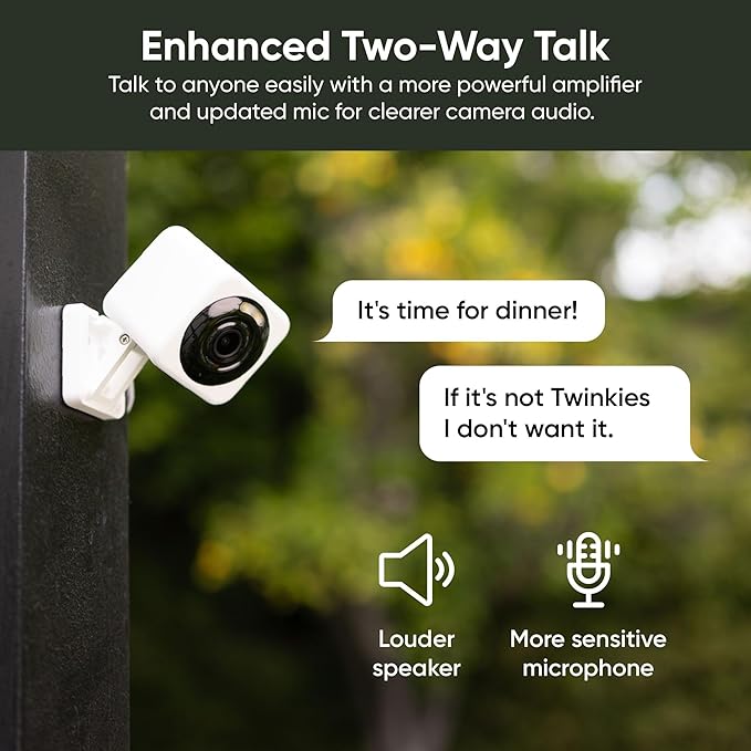 WYZE Cam v4 (Latest Model), 2.5K AI Security Camera, Indoor/Outdoor Cameras for Home Security, Baby Monitor & Pet Camera, Color Night Vision, No Subscription Required, Free Expert Help (2 Pack)