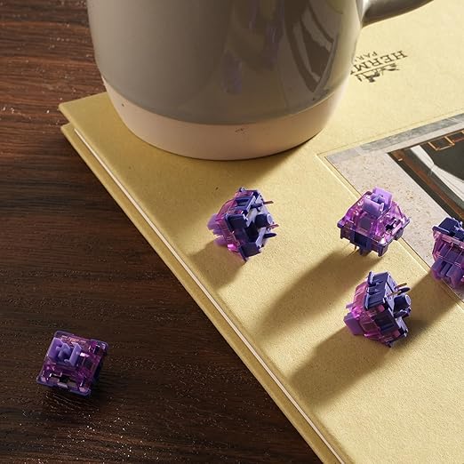 Akko V3 Lavender Purple Pro Keyboard Switch with Dustproof Stem for Mechanical Gaming Keyboard, 5-Pin Tactile Switches Pre-Lubed Switch (45pcs)
